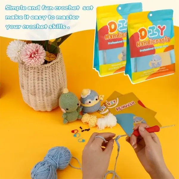 Knitting Kits: Beginner Dinosaur Amigurumi Crochet Set - Image 3