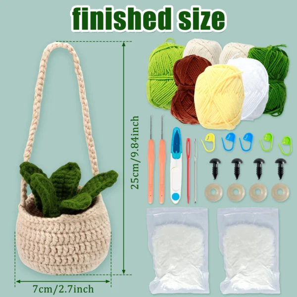 Knitting Kits: 3Set Leaf Plant Crochet Starter Kit - Image 2