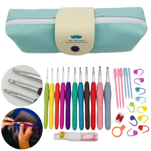 Knitting Kits: Ergonomic Crochet Hooks Set, 11 Sizes - Image 3
