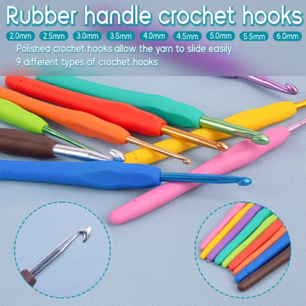 Knitting Kits: Crochet Hook Set with Handles - Image 3