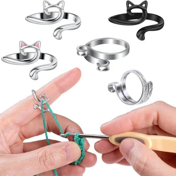 Knitting Kits: 2pcs Adjustable Crochet Yarn Guide Rings