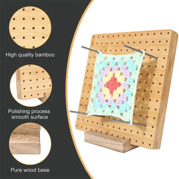 Knitting Kits: Wooden Crochet Board & Bamboo Tools - Image 3