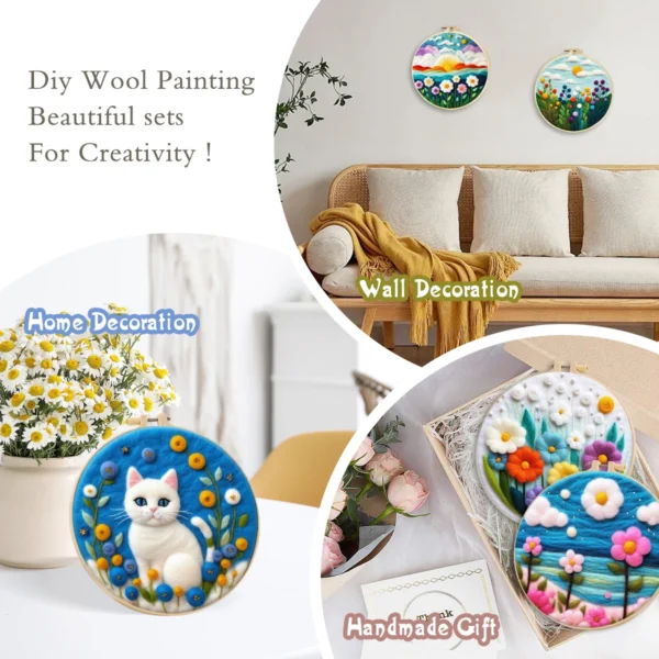 Knitting Kits: DIY Needle Felting Kit for Cat Design - Image 6