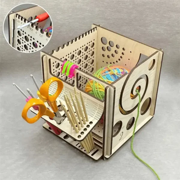 Knitting Kits: Wooden Yarn Bowl Dispenser Holder - Image 2