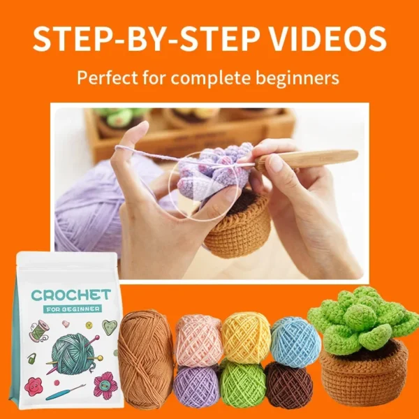 Knitting Kits for Beginners, 5PCS Succulent Plants - Image 3
