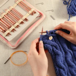 Knitting Kits 26PCS Aluminum Needles with Pink Bag