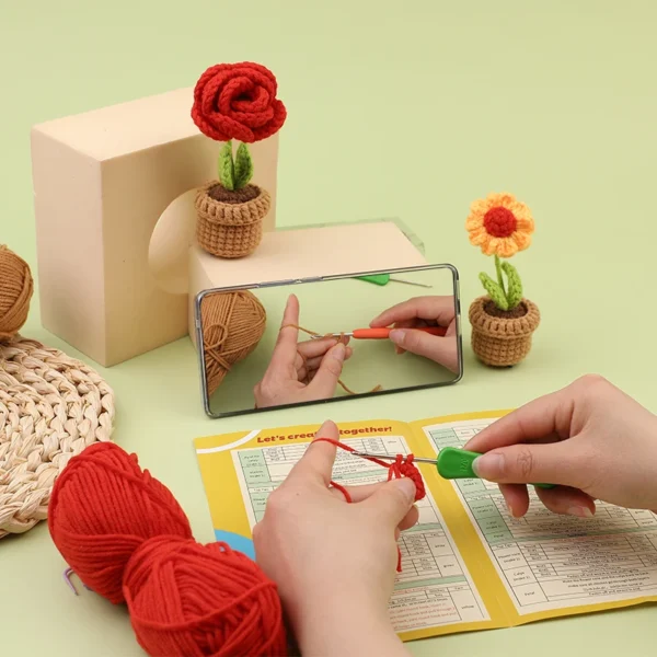 Knitting Kits: 6pcs Crochet Flower Set for Beginners - Image 4
