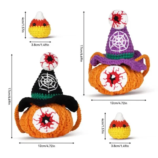 Halloween Knitting Kits with Eyeball Doll and Pumpkin - Image 6