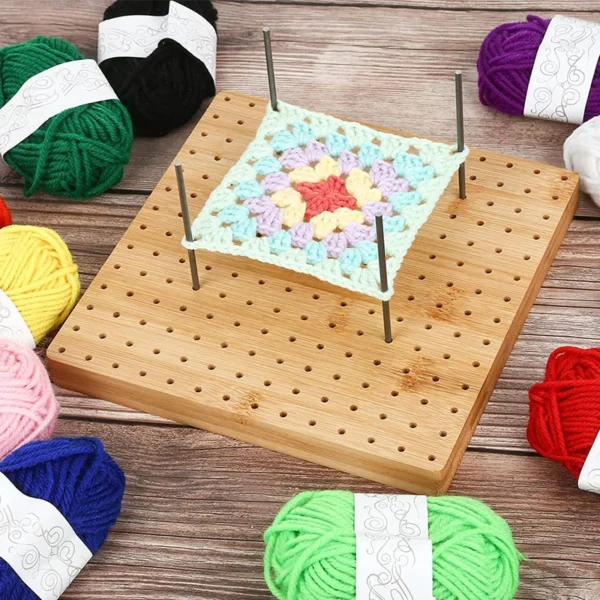 Knitting Kits: Wooden Crochet Board & Bamboo Tools - Image 5