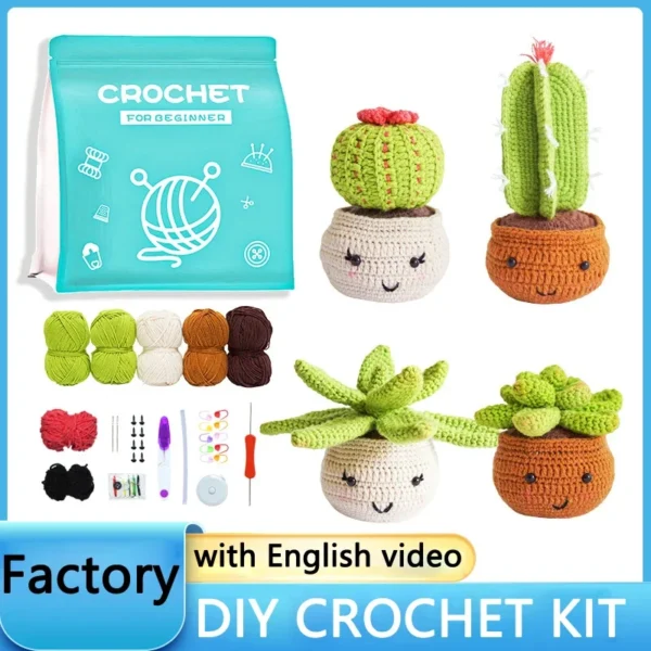 Knitting Kits for Adults with Cactus Plants