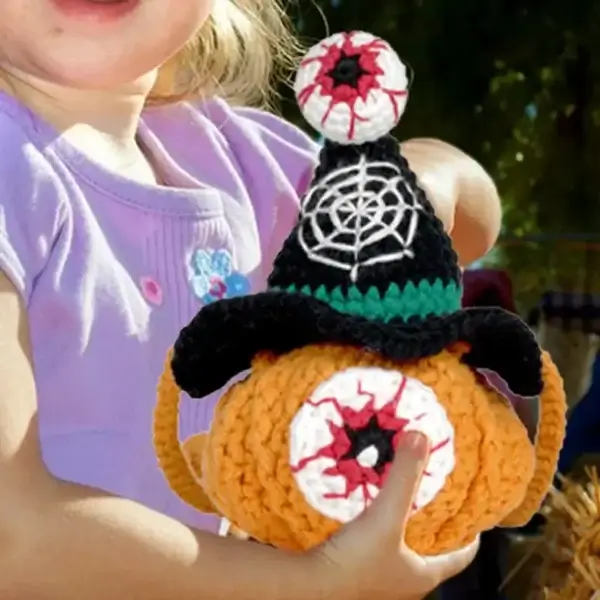 Knitting Kits: Halloween Eyeball Pumpkin Crochet Kit - Image 4