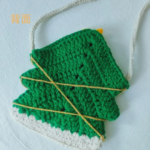 Knitting Kits Crocheted Christmas Tree Crossbody Bag - Image 4