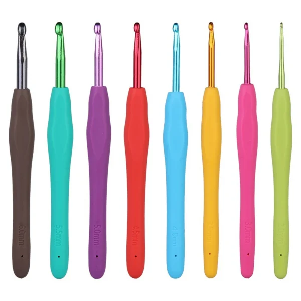 Knitting Kits: 9PCS Crochet Hooks with Ergonomic Handles - Image 2