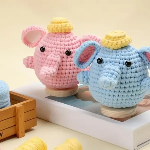Knitting Kits: Easy Elephant Crochet Kit for Beginners - Image 3