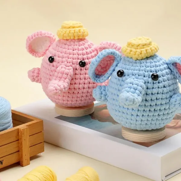Knitting Kits: Elephant Crochet Set for Adults & Kids - Image 6
