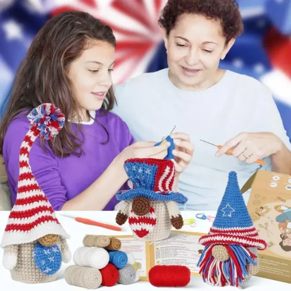 Beginner Knitting Kits with Yarn and Crochet Supplies - Image 2