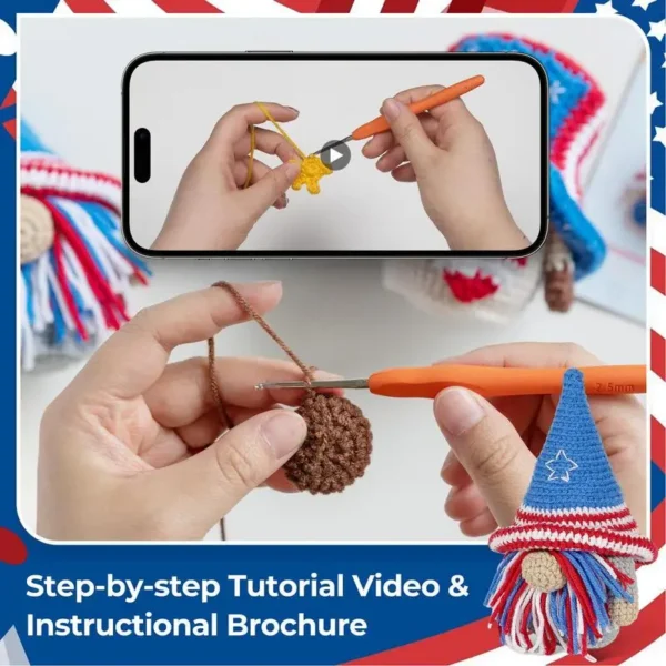 Knitting Kits: Gnome Crochet Set with Yarn for Beginners - Image 5