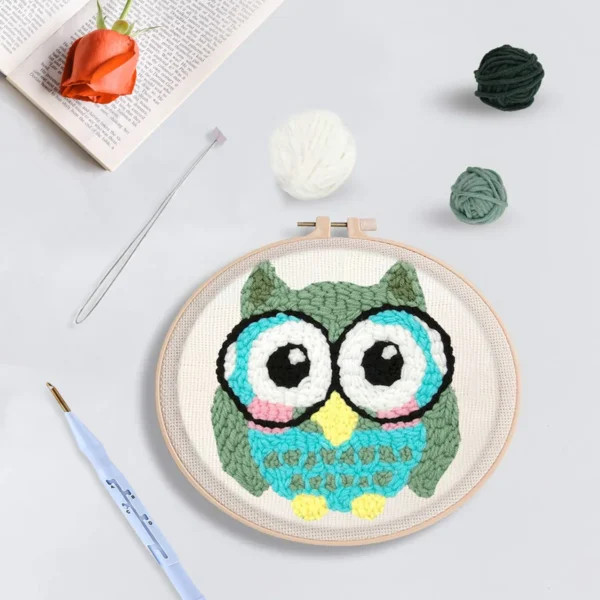 Knitting Kits – Punch Needle Embroidery Set with Hoops - Image 4