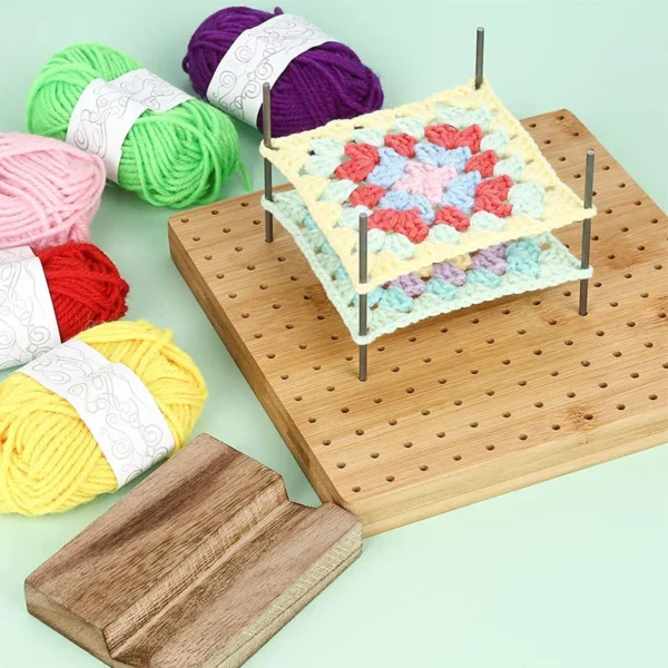 Knitting Kits: Wooden Crochet Board & Bamboo Tools