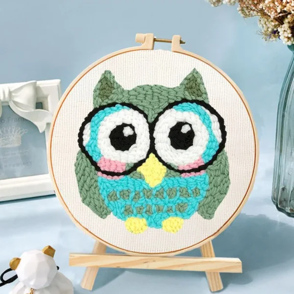 Knitting Kits – Punch Needle Embroidery Set with Hoops - Image 3
