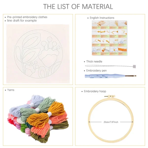 Knitting Kits - DIY Punch Needle Embroidery Set - Image 2
