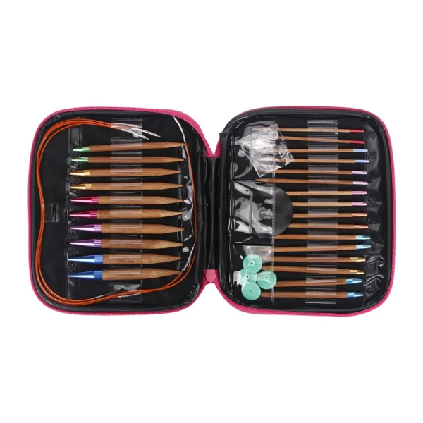 13 Pairs Bamboo Knitting Kits Circular Needles Set - Image 2