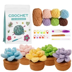 Knitting Kits for Beginners, 5PCS Succulent Plants