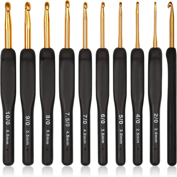 Knitting Kits - 8PCS Ergonomic Crochet Hooks for Beginners