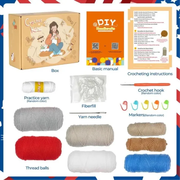 Beginner Knitting Kits with Yarn and Crochet Supplies - Image 5