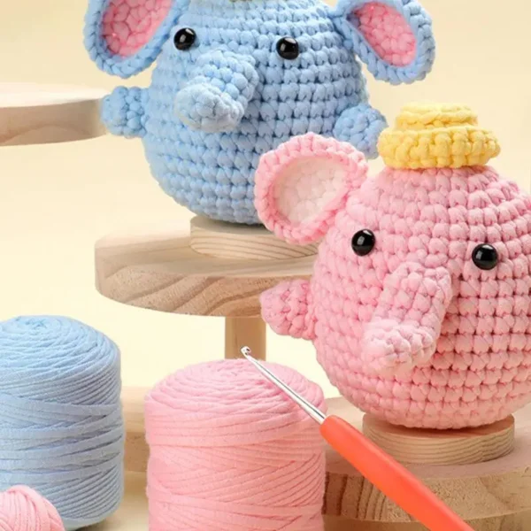 Knitting Kits for Adults & Kids - Elephant Crochet Set - Image 6