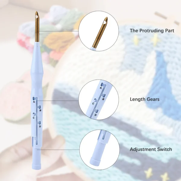 Knitting Kits - DIY Punch Needle Embroidery Set - Image 4