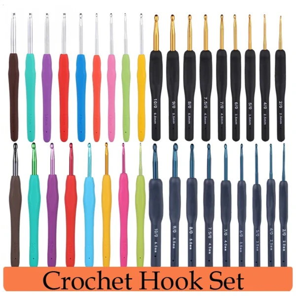 Knitting Kits: 9PCS Crochet Hooks with Ergonomic Handles