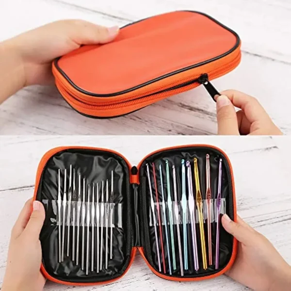 Knitting Kits: 22PCS Crochet Hooks, Needles, Case