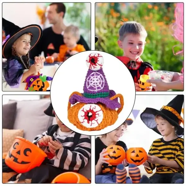 Knitting Kits: Halloween Eyeball Pumpkin Crochet Kit - Image 5