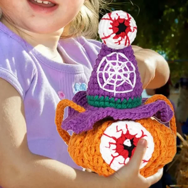 Halloween Knitting Kits with Eyeball Doll and Pumpkin - Image 3