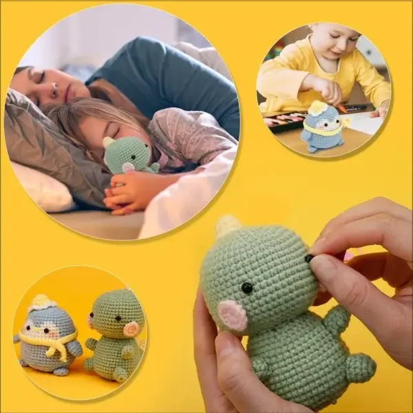 Knitting Kits: Beginner Dinosaur Amigurumi Crochet Set - Image 5
