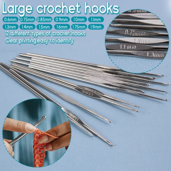 Knitting Kits: Crochet Hook Set with Handles - Image 4