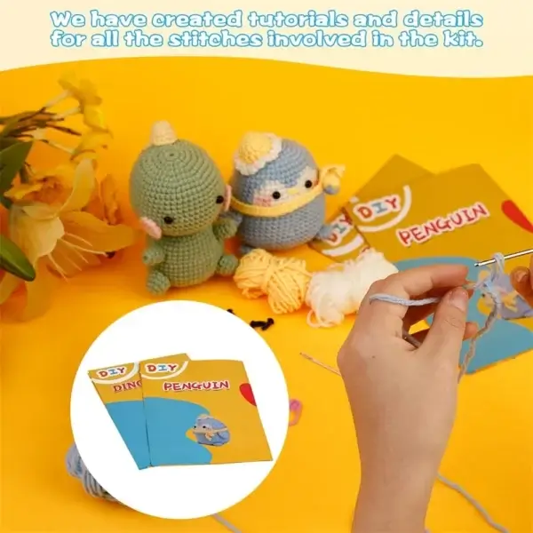 Knitting Kits: Beginner Dinosaur Amigurumi Crochet Set - Image 6
