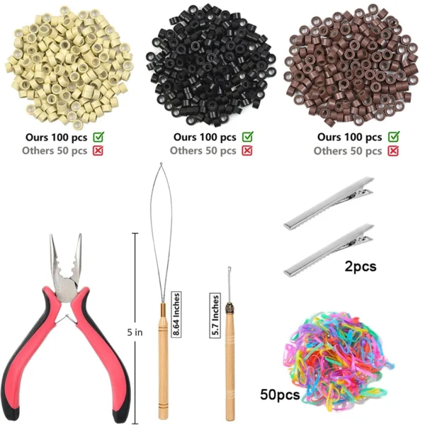 Knitting Kits – Hair Extension Tools with Beads & Hooks - Image 2