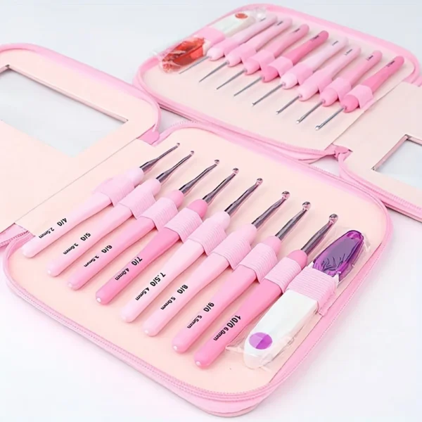 9/22pcs Knitting Kits Ergonomic Crochet Hooks Set