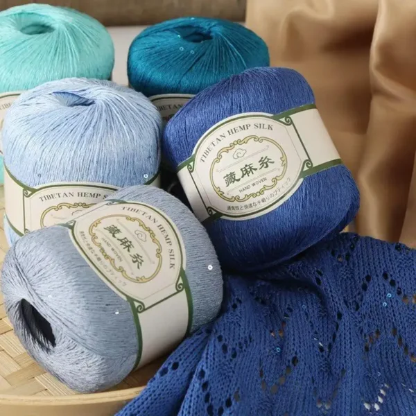 Knitting Kits - Sequin Linen Yarn for DIY Crochet - Image 5