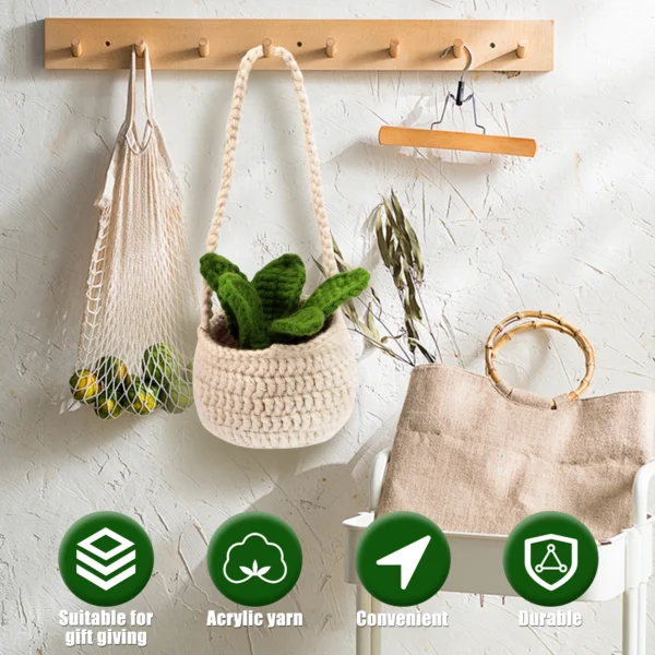 Knitting Kits: 3Set Leaf Plant Crochet Starter Kit - Image 5