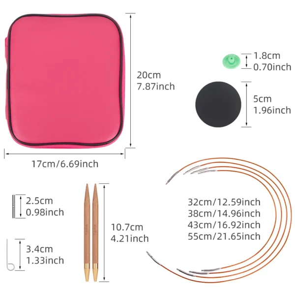 13 Pairs Bamboo Knitting Kits Circular Needles Set - Image 6
