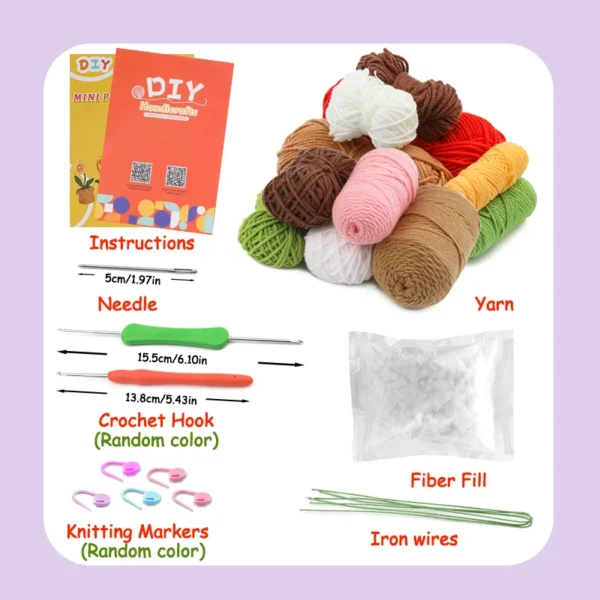Knitting Kits: 6pcs Crochet Flower Set for Beginners - Image 2
