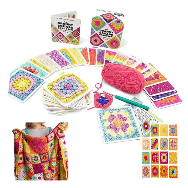 Knitting Kits – 50pcs Granny Square Crochet Cards - Image 4
