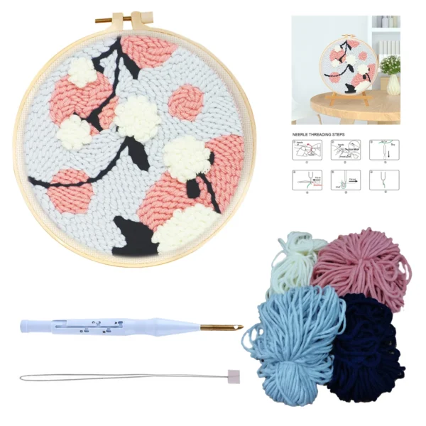 Knitting Kits: Easy Flowers Punch Needle Set