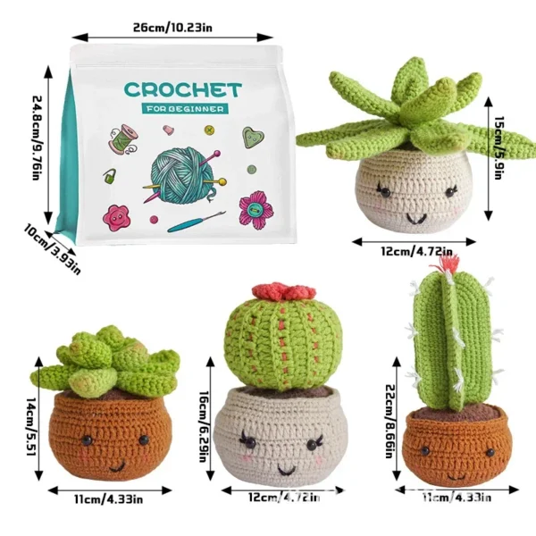 Knitting Kits for Adults with Cactus Plants - Image 2