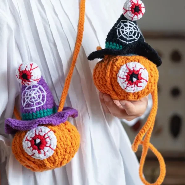 Knitting Kits: Halloween Eyeball Pumpkin Crochet Kit