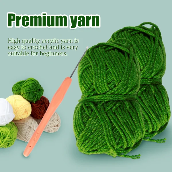 Knitting Kits: 3Set Leaf Plant Crochet Starter Kit - Image 3