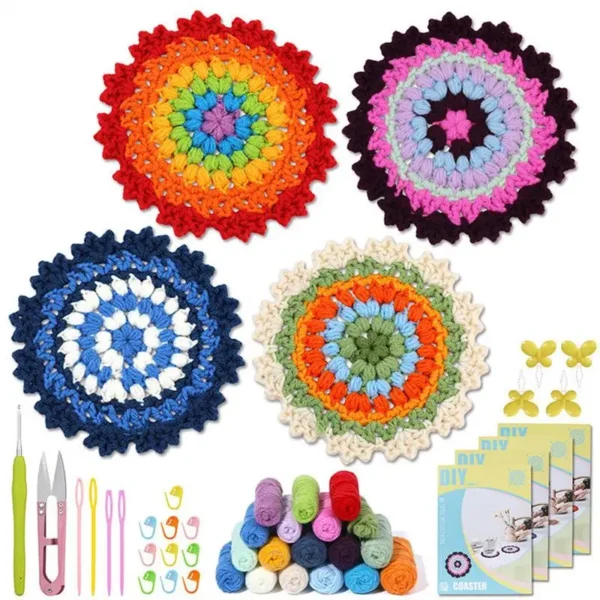 Knitting Kits for Crochet Coaster & Flower Pot